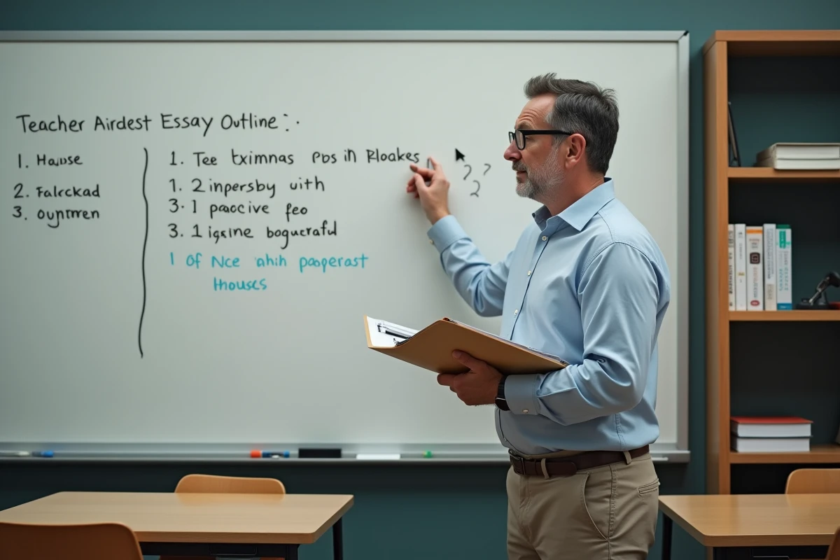 Professeur expliquant une erreur sur le tableau en classe