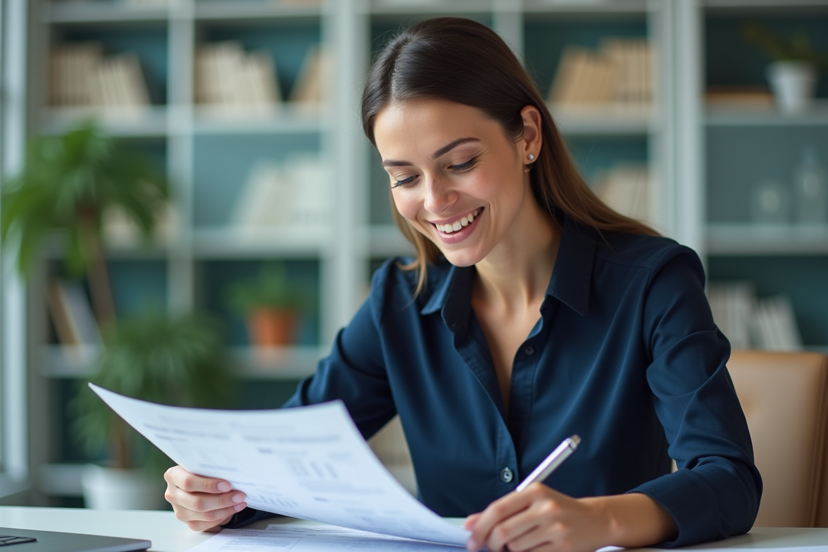 Femme d affaires en réunion de finance dans un bureau moderne