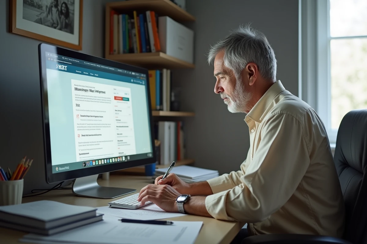 Père d'étudiant consultant seul le portail ENT de l'UBS depuis son bureau à domicile